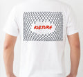 White TEE. kultura CHAINLINK FENCE design.