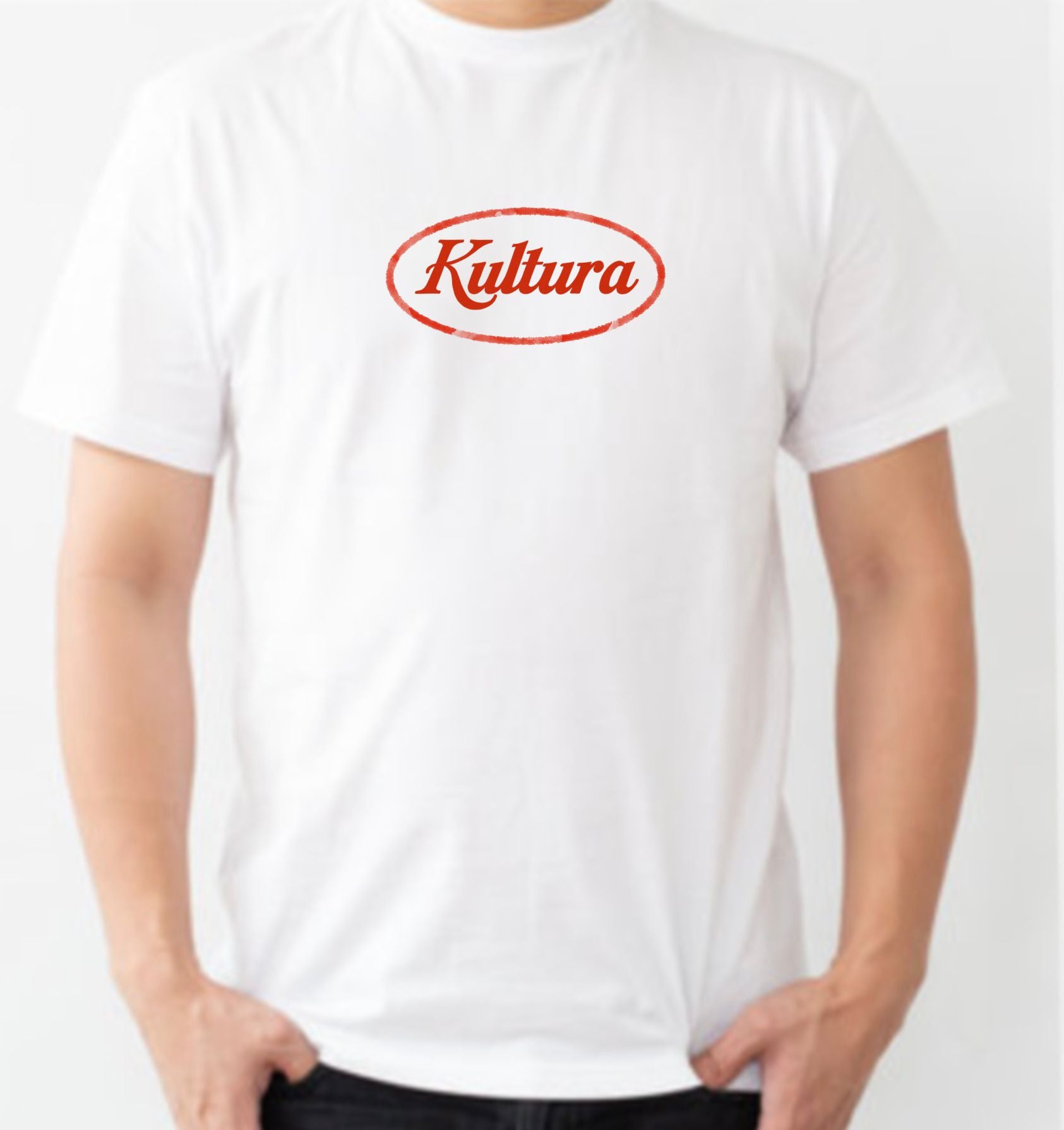 White TEE. kultura CHAINLINK FENCE design.